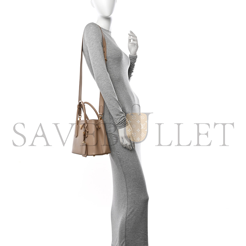 Pra*a saffiano cuir mini double bag cammeo 1bg443 (25*18.5*12.5cm)